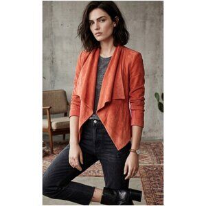 Badgley Mischka American Glamour Leather Open Front Biker Jacket size S